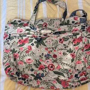 Ju-Ju-Be Floral Baby Bag with Pink and Green Accents